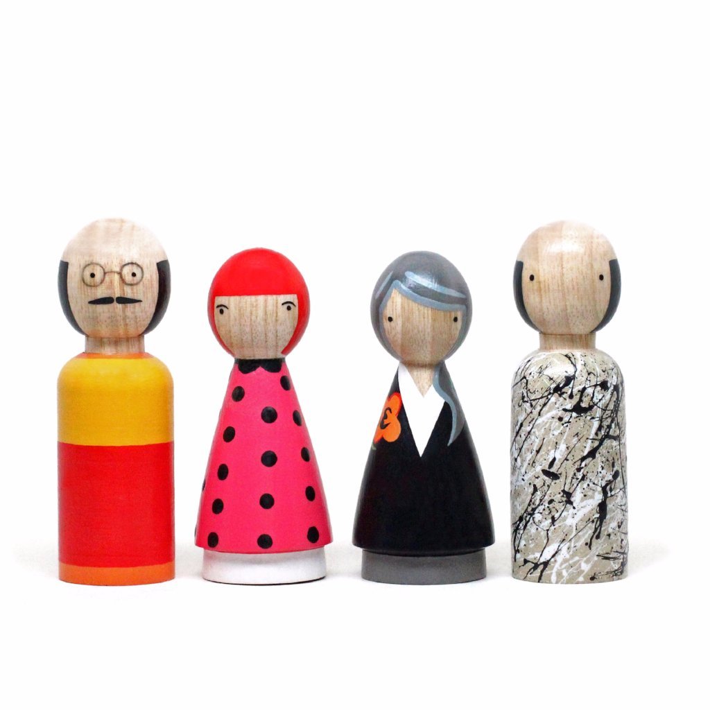 Hand Painted Peg Dolls, Wooden Dolls, Women in History